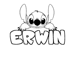 Coloring page first name ERWIN - Stitch background