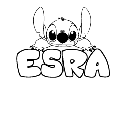 Coloring page first name ESRA - Stitch background