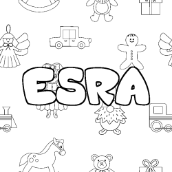 Coloring page first name ESRA - Toys background
