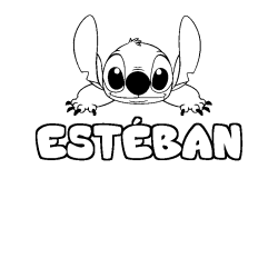 Coloring page first name ESTÉBAN - Stitch background