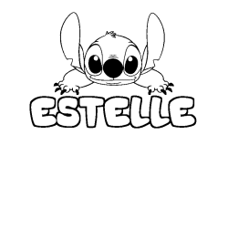 Coloring page first name ESTELLE - Stitch background