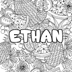 ETHAN - Fruits mandala background coloring