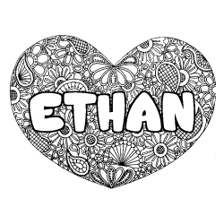 ETHAN - Heart mandala background coloring