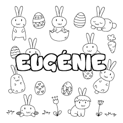 Coloring page first name EUGÉNIE - Easter background