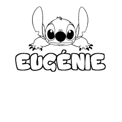 Coloring page first name EUGÉNIE - Stitch background