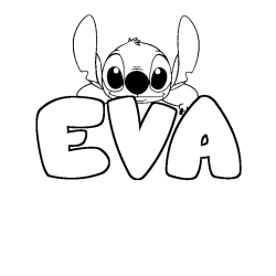 Coloring page first name EVA - Stitch background