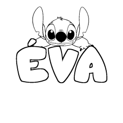 Coloring page first name ÉVA - Stitch background