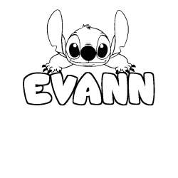 Coloring page first name EVANN - Stitch background