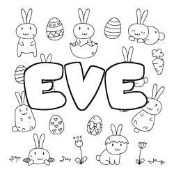 Coloring page first name EVE - Easter background