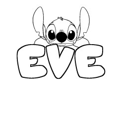 Coloring page first name EVE - Stitch background