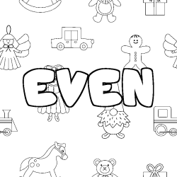 EVEN - Toys background coloring