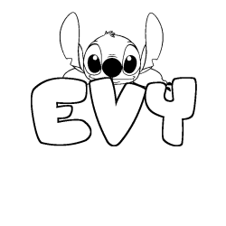 Coloring page first name EVY - Stitch background
