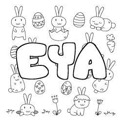 Coloring page first name EYA - Easter background