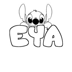 Coloring page first name EYA - Stitch background