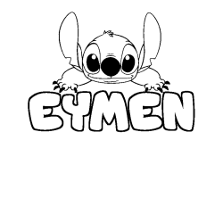 Coloring page first name EYMEN - Stitch background