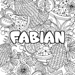 FABIAN - Fruits mandala background coloring