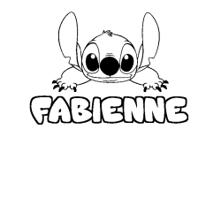 Coloring page first name FABIENNE - Stitch background