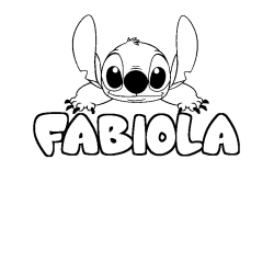 Coloring page first name FABIOLA - Stitch background