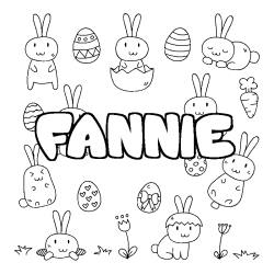 Coloring page first name FANNIE - Easter background