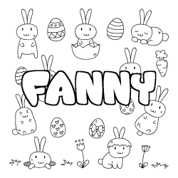 Coloring page first name FANNY - Easter background