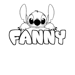 Coloring page first name FANNY - Stitch background