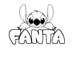 Coloring page first name FANTA - Stitch background