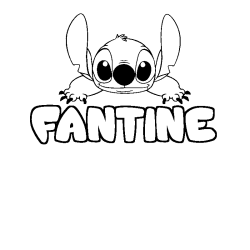 Coloring page first name FANTINE - Stitch background