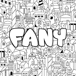 Coloring page first name FANY - City background