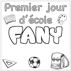 Coloring page first name FANY - School First day background