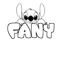 Coloring page first name FANY - Stitch background