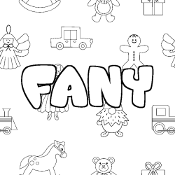 Coloring page first name FANY - Toys background
