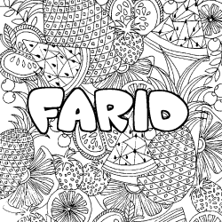 FARID - Fruits mandala background coloring