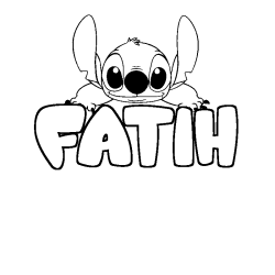 Coloring page first name FATIH - Stitch background