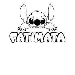 Coloring page first name FATIMATA - Stitch background