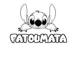 Coloring page first name FATOUMATA - Stitch background