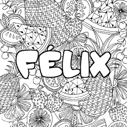 F&Eacute;LIX - Fruits mandala background coloring