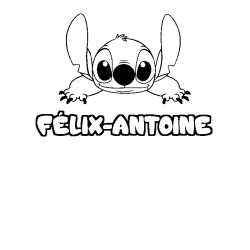 Coloring page first name FÉLIX-ANTOINE - Stitch background