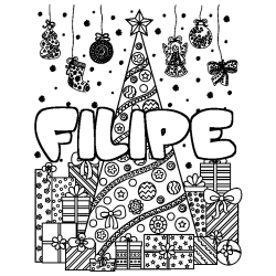 FILIPE - Christmas tree and presents background coloring