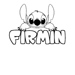 Coloring page first name FIRMIN - Stitch background