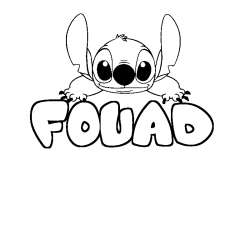 Coloring page first name FOUAD - Stitch background