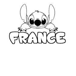 Coloring page first name FRANCE - Stitch background