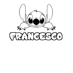 Coloring page first name FRANCESCO - Stitch background