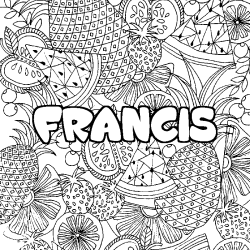 FRANCIS - Fruits mandala background coloring