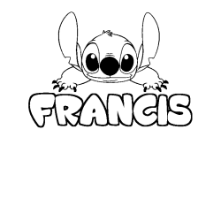 Coloring page first name FRANCIS - Stitch background
