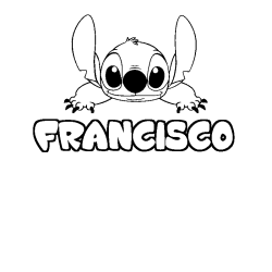 Coloring page first name FRANCISCO - Stitch background