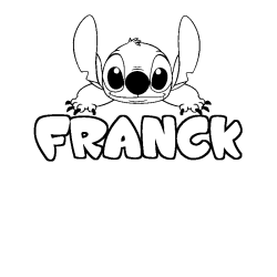 Coloring page first name FRANCK - Stitch background