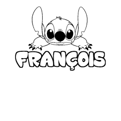 Coloring page first name FRANÇOIS - Stitch background