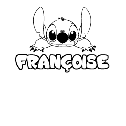 Coloring page first name FRANÇOISE - Stitch background