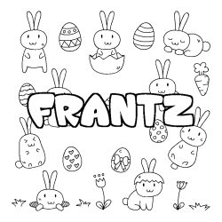 Coloring page first name FRANTZ - Easter background