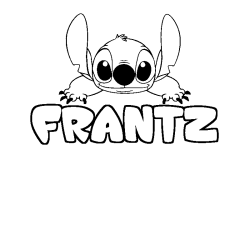 Coloring page first name FRANTZ - Stitch background